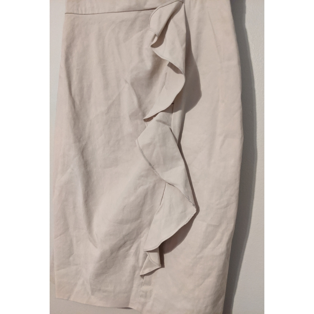 Rebecca Taylor Cream Ruched Ruffle Sheath Dress - Picture 7 of 14